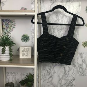 🌸Free People This Is Love Geo Button Crop Top